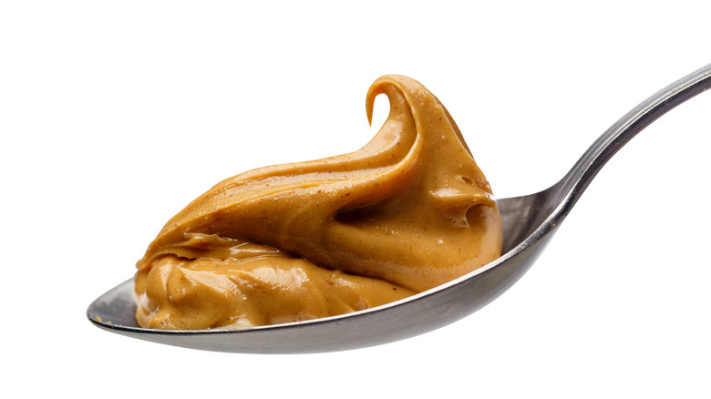 peanut butter in spoon