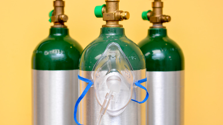 oxygen tanks with mask