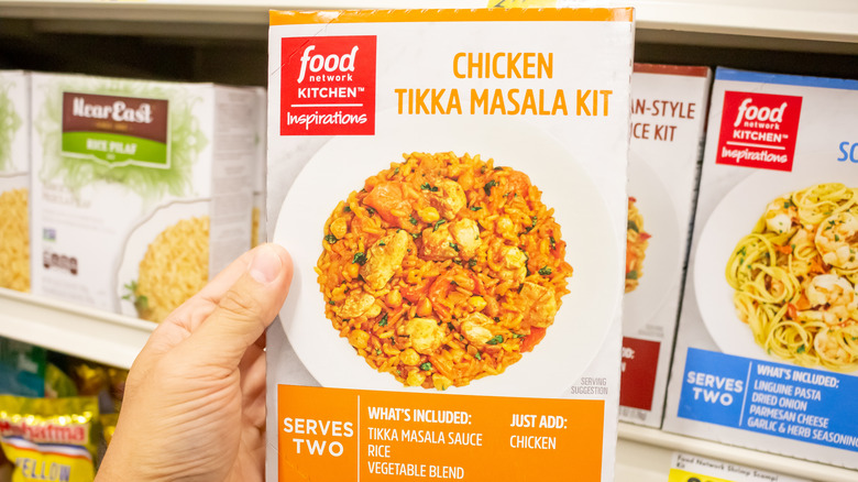 Ethnic meals in freezer section of store