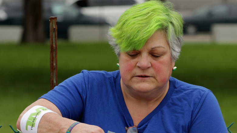 Woman advocating for people with chronic Lyme disease at the US Capitol