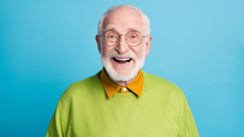 Elderly man smiling