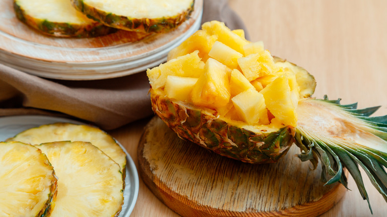 chopped pineapple whole