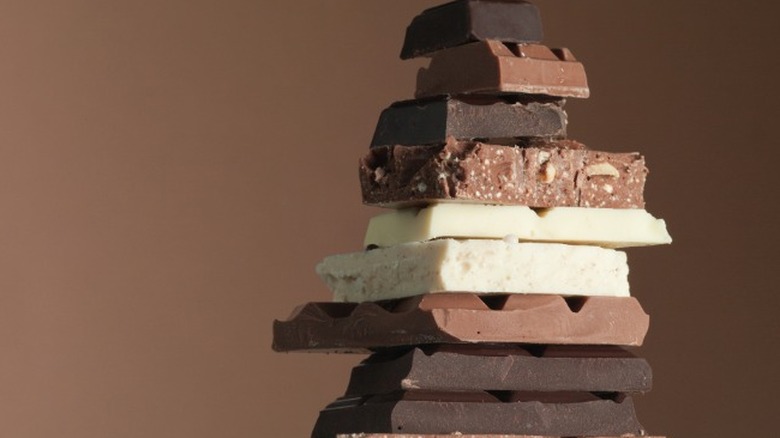 Stack of chocolate bars