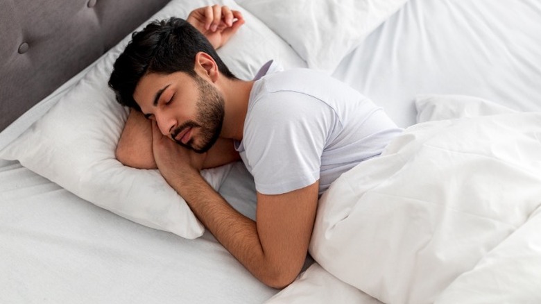 Young man sleeping peacefully