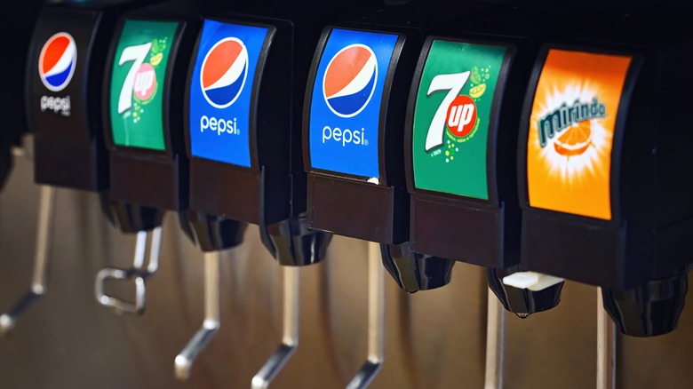 Drink machine with soda choices