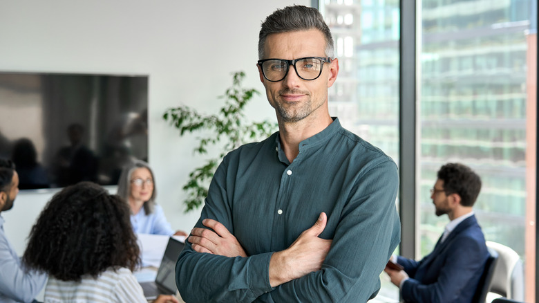 Confident looking man with glasses