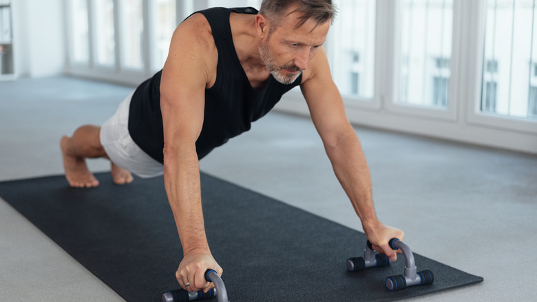 man doing pushups