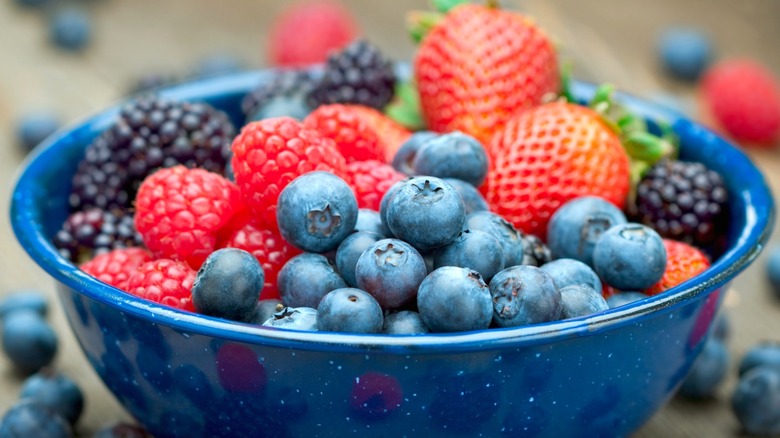 bowl of blueberries and strawberries