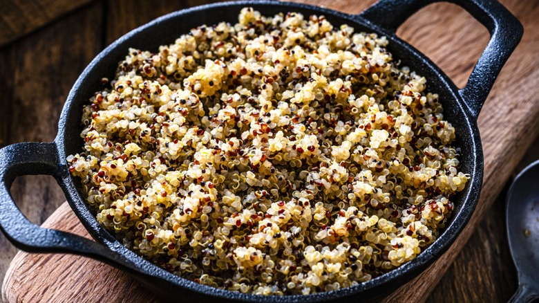 quinoa in cast-iron skillet