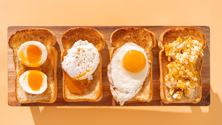 different egg styles on toast