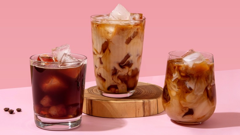 3 iced coffee beverages