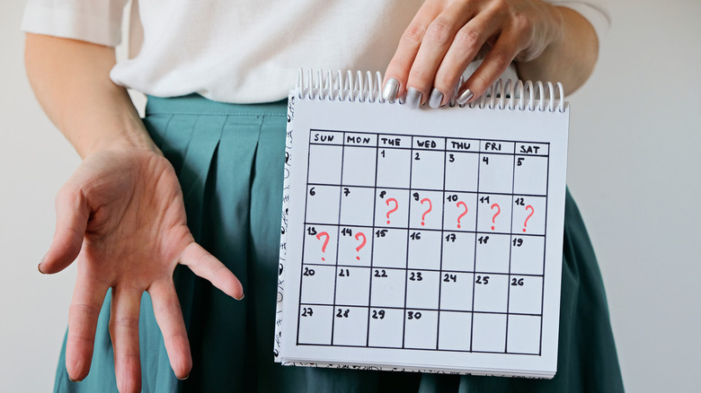 Woman holding calendar