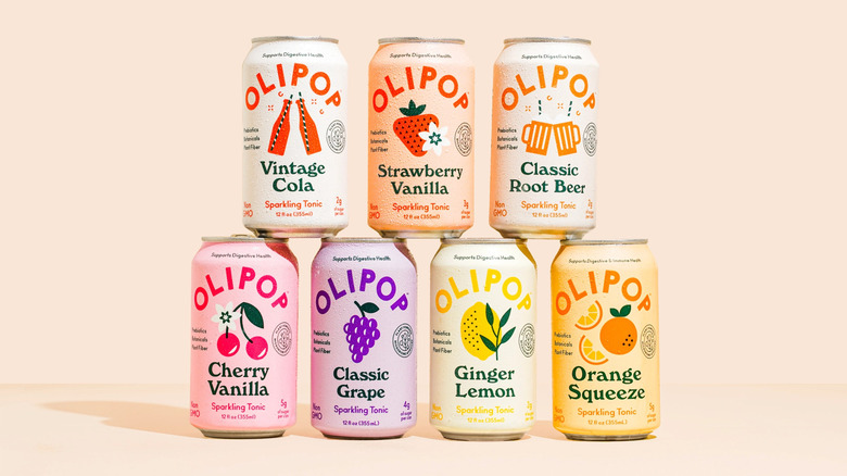 olipop cans on top of each other