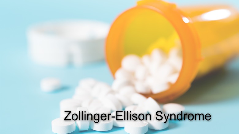 Pills with the words "Zollinger-Ellison Syndrome" superimposed