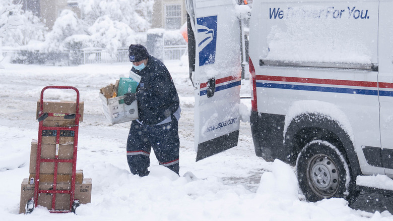 Mail in the snow