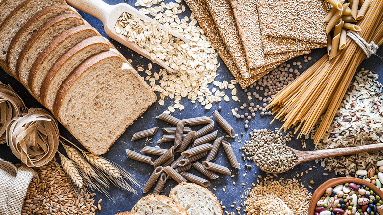 Whole grain foods on table