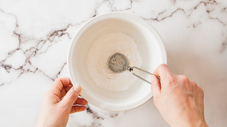 dry ingredients whisking