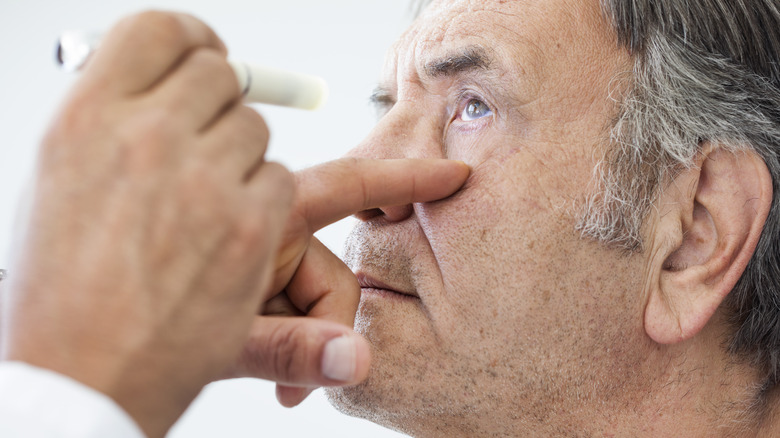 Man undergoing eye exam