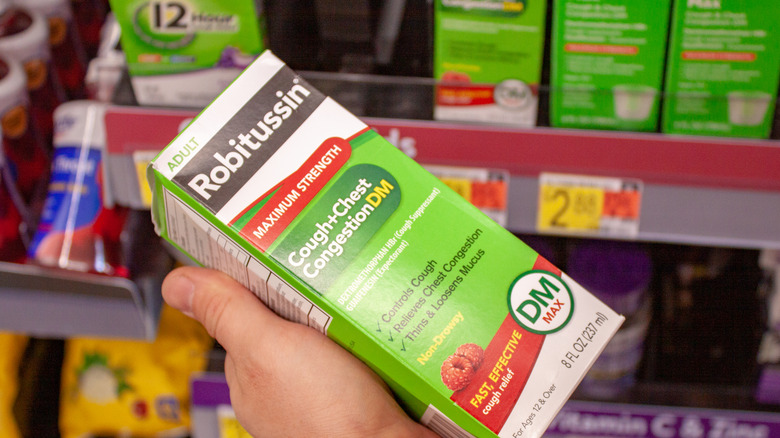 A box of robitussin at the store