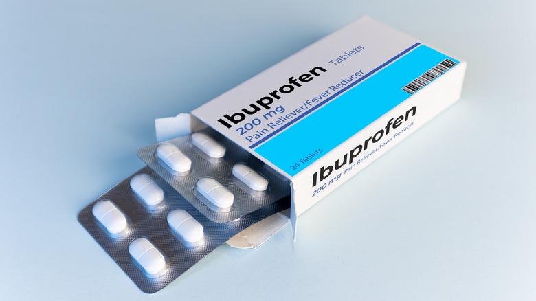 A box of ibuprofen pills