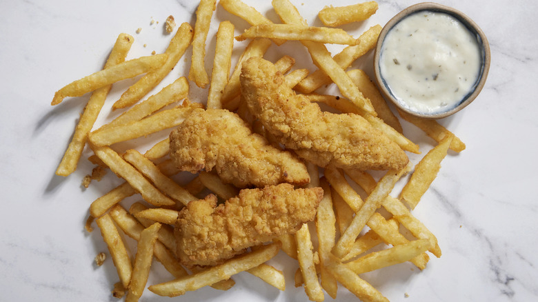 fried chicken and french fries