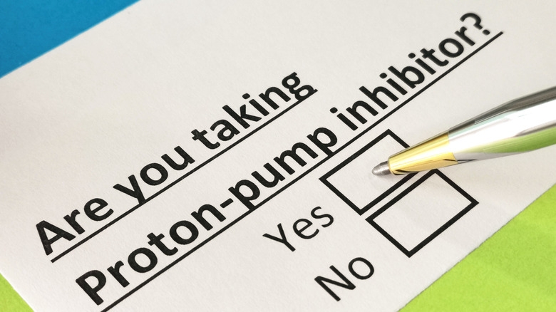 Questionnaire regarding proton pump inhibitors 