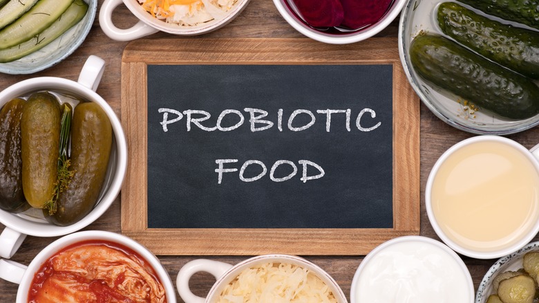 probiotic foods on a table