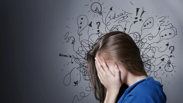 young girl stressed with worry