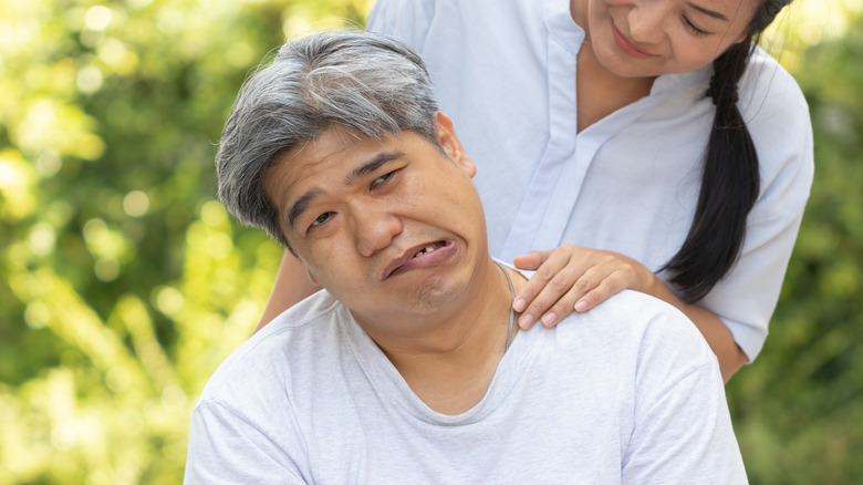 Man with facial paralysis