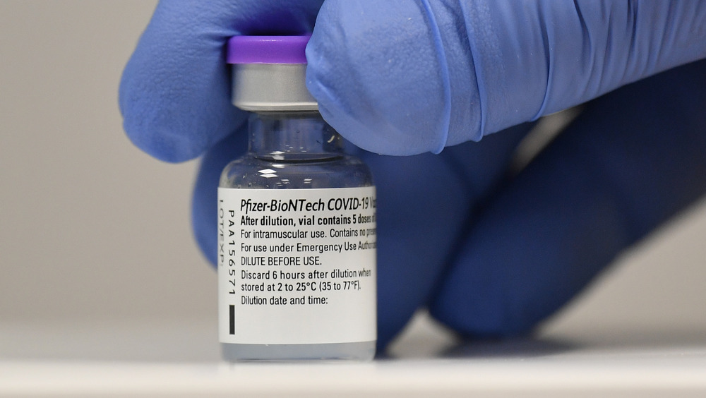Vial of the Pfizer vaccine against COVID-19