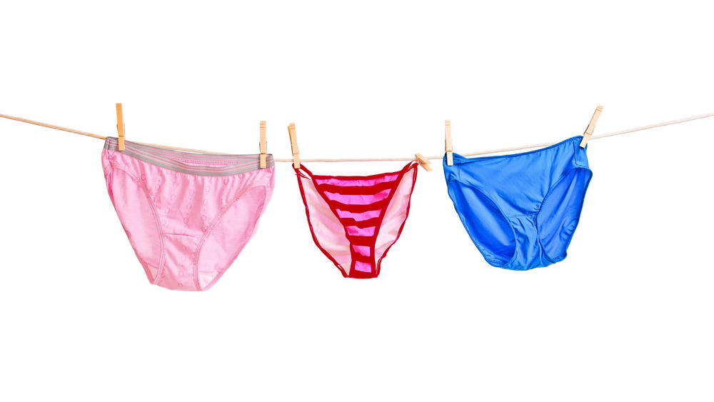 Panties hanging up to dry 