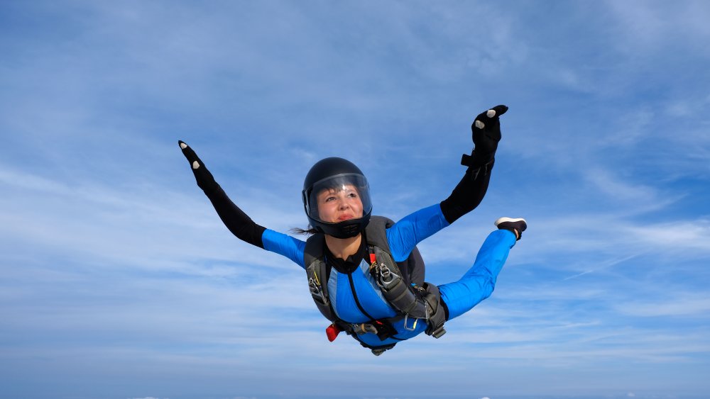 Person skydiving