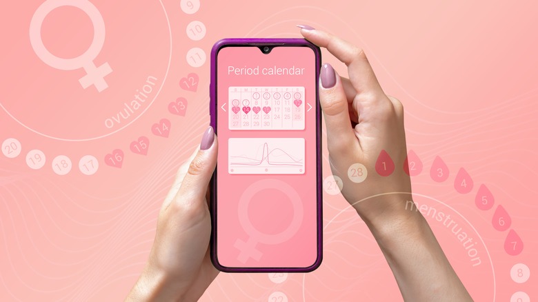 Period tracker app on phone