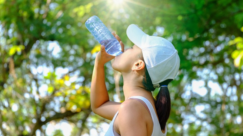 woman dehydrated in the sun