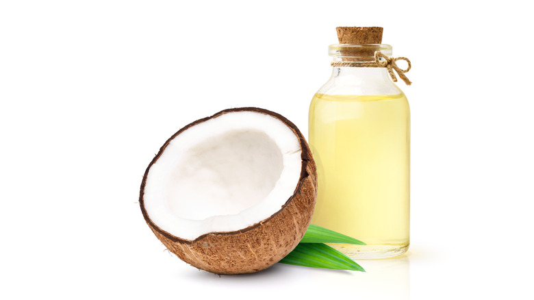 cut coconut and packed oil