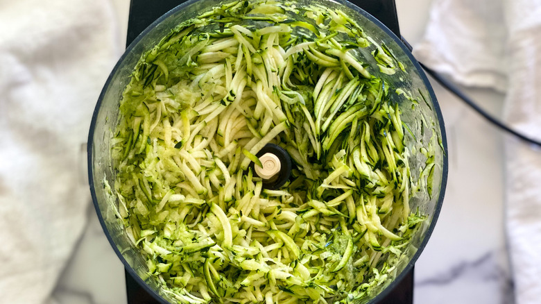 zucchini chopped in food processor