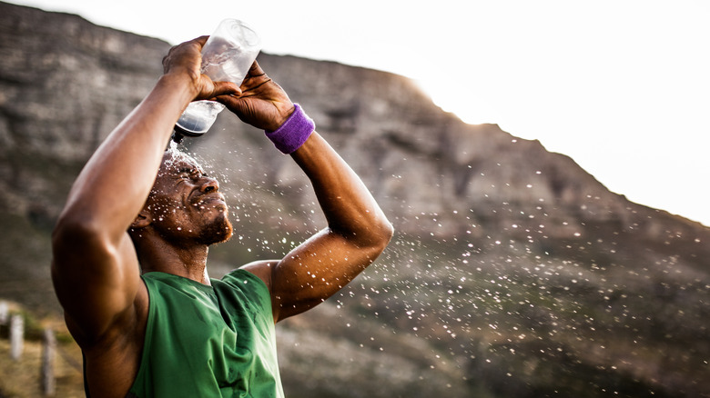 Man sweating after exercise