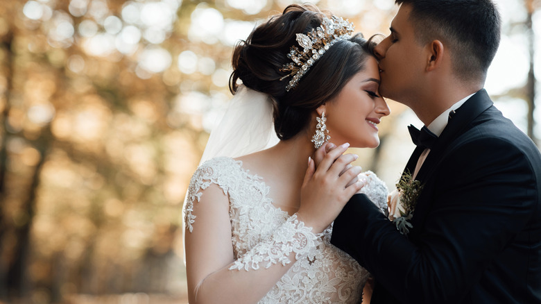 Couple at their wedding