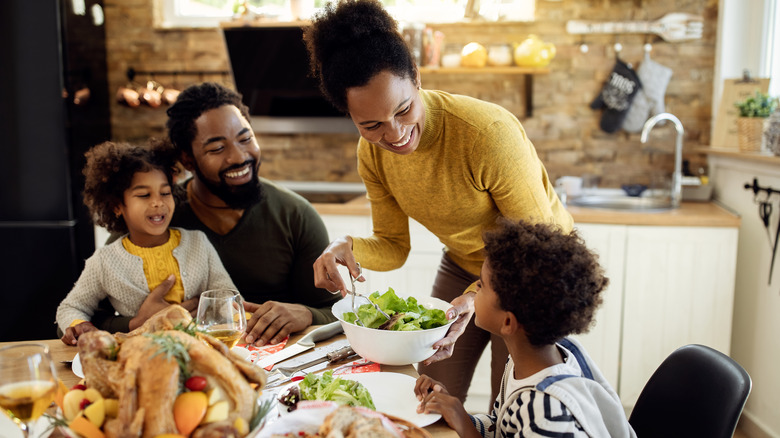 family sharing a meal