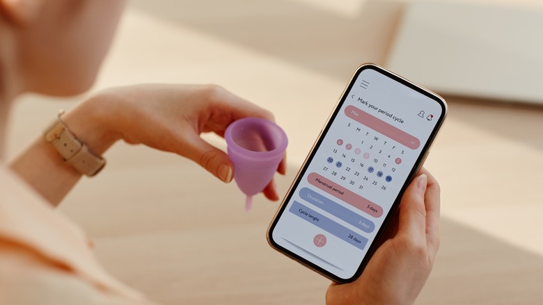 Women tracking menstrual cycle