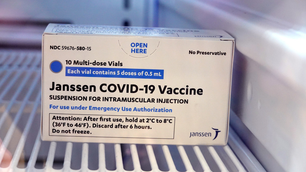 Box of Janssen vaccine
