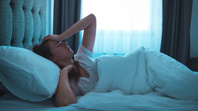 woman struggling with insomnia