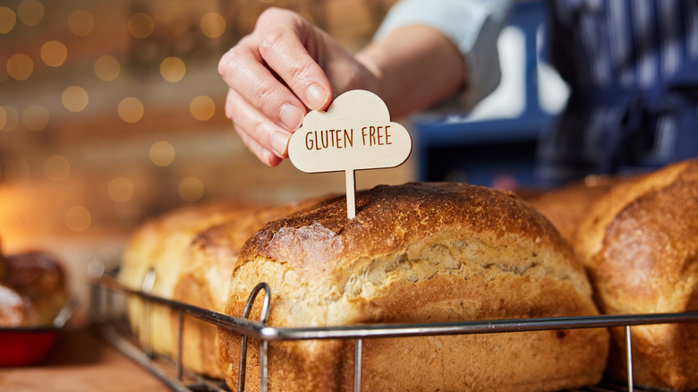 loaf of bread with a gluten-free label on top