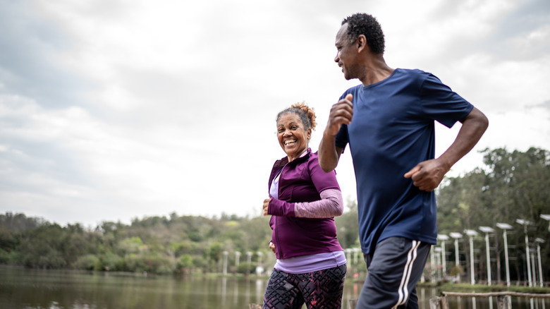 Couple exercising