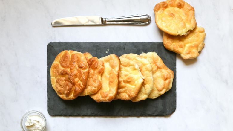 Keto cloud bread on plate 