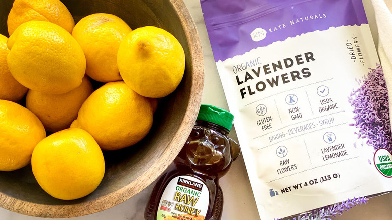 ingredients for lavender lemonade