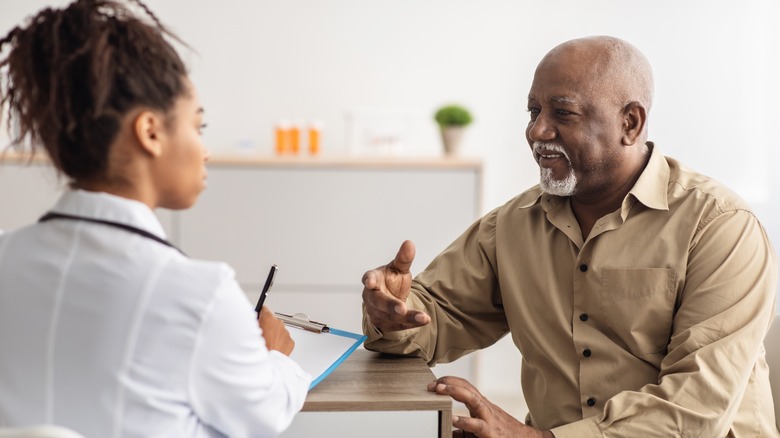 patient talking with doctor