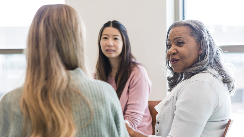 woman in a support group