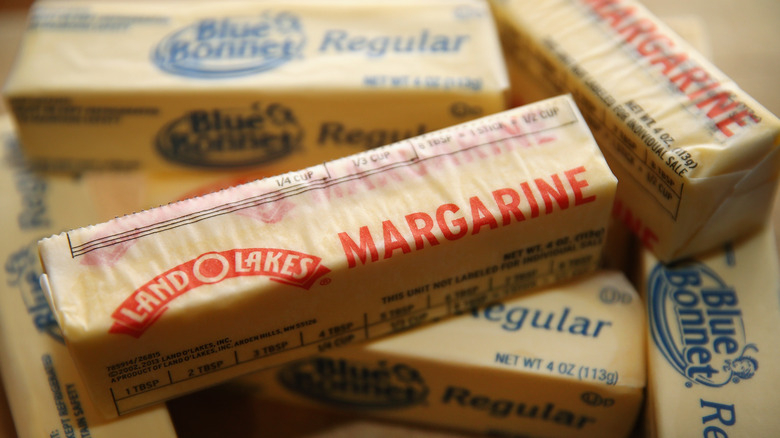 various brands of margarine blocks