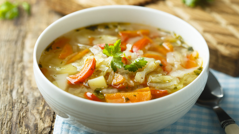 Bowl of vegetable soup